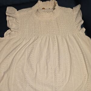 Belldini Cream Ruffled Blouse